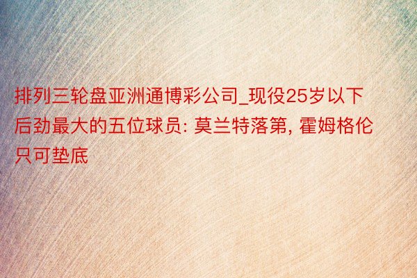 排列三轮盘亚洲通博彩公司_现役25岁以下后劲最大的五位球员: 莫兰特落第， 霍姆格伦只可垫底